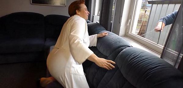  AMATEUR EURO - European Amateur Brunette Kim Schmidts Rides Neighbor Cock On The Living Room